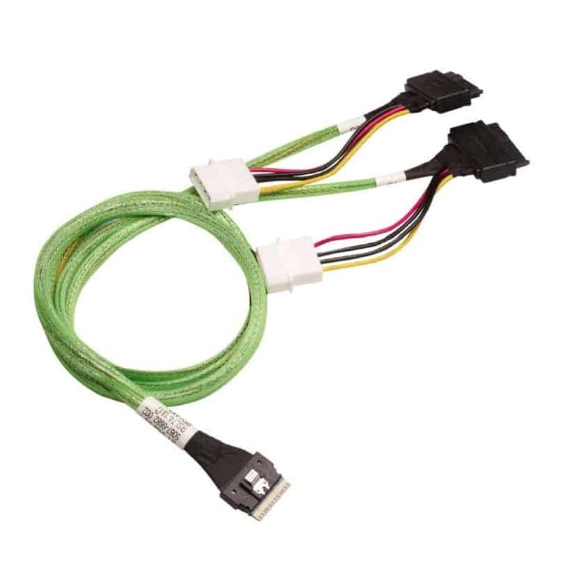 Broadcom 1m x8 SFF-8654 to 2x U.2 SFF-8639 SAS Cable